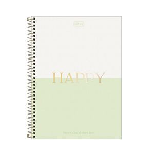 Caderno Espiral Capa Dura Universitário 1 Matéria Happy 80 Folhas Tilibra