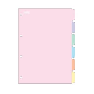Divisórias Caderno Argolado Universitário Pastel 6un Tilibra