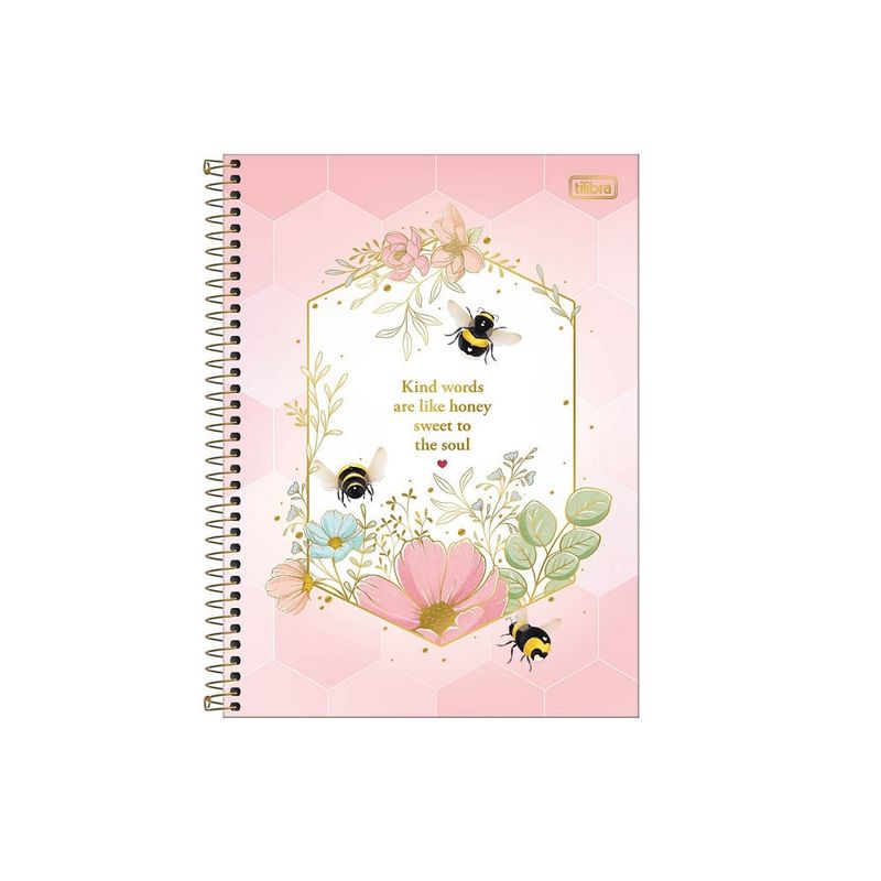 caderno-espiral-cd-universitario-1-materia-honey-bee-80f-tilibra