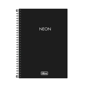 Caderno Espiral CP 1/4 Neon Preto 80F Tilibra