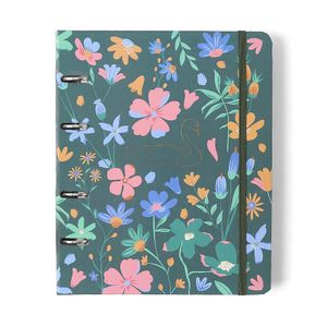 Caderno Criativo Argolado 17x24cm Lagoa Pautado Cisne Floral Verde Cicero