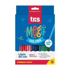 Lápis De Cor Mega Soft Color 36 Cores Tris