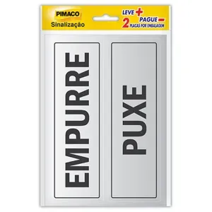 Etiqueta Sinalização Puxe/Empurre 6,5x20cm Pimaco