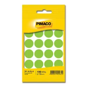 Etiqueta Adesiva Redonda Tp-19fl-V 19mm Verde Pimaco