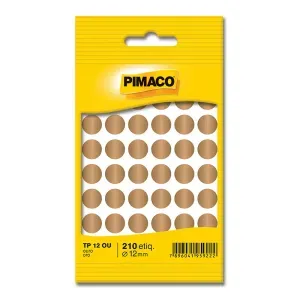 Etiqueta Adesiva Redonda Tp-12ou 12mm Ouro Pimaco