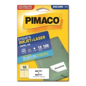 Etiqueta Adesiva A5Q-3465 34x65mm Branca Pimaco