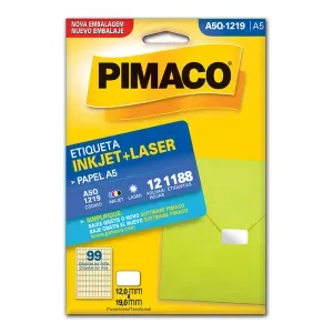 Etiqueta Adesiva A5Q-1219 12,0x19,0mm Branca Pimaco