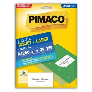 Etiqueta Adesiva A4250 55,8x99,0mm Branca Pimaco