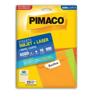 Etiqueta Adesiva 6089 16,93x44,45mm Branca Pimaco