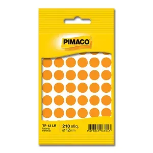 Etiqueta Adesiva Redonda Tp-12lr 12mm Laranja Pimaco