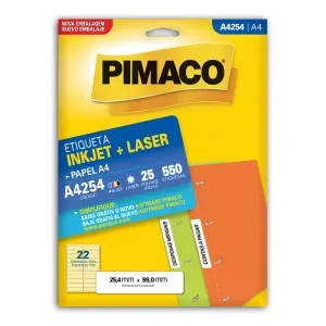 Etiqueta Adesiva A4254 25,4x99,0mm Branca Pimaco