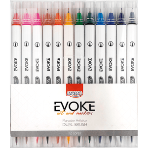 Marcador Dual Brush Pen 12 Cores BRW