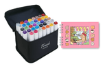 Kit-Caderno-Bobbie-Goods-Sortido-Caneta-Permanente-Touch-48-Cores-Com-Estojo