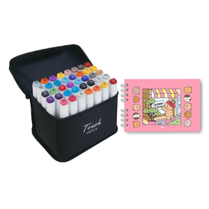 Kit Caderno Bobbie Goods Sortido + Caneta Permanente Touch 48 Cores Com Estojo