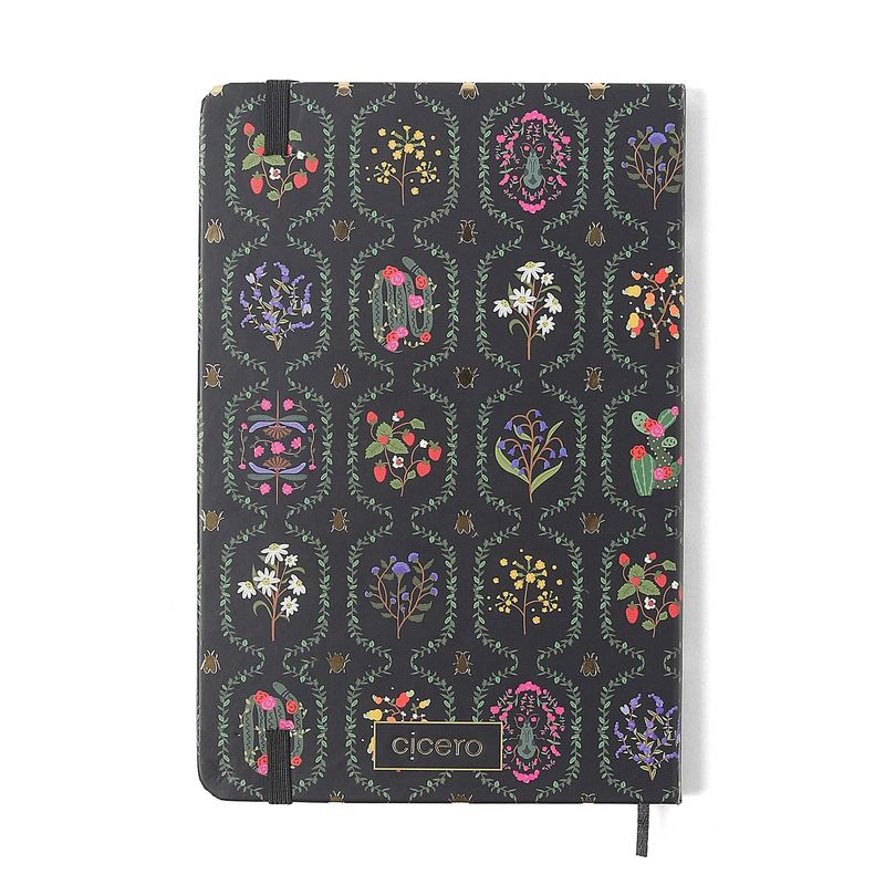 Caderneta Pautado 14x21cm Jardim Preto Cicero-1757700355156