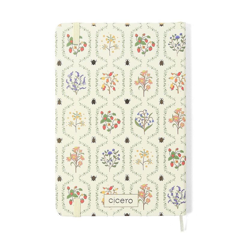 Caderneta Sem Pauta 14x21cm Jardim Off White Cicero-1757702541590