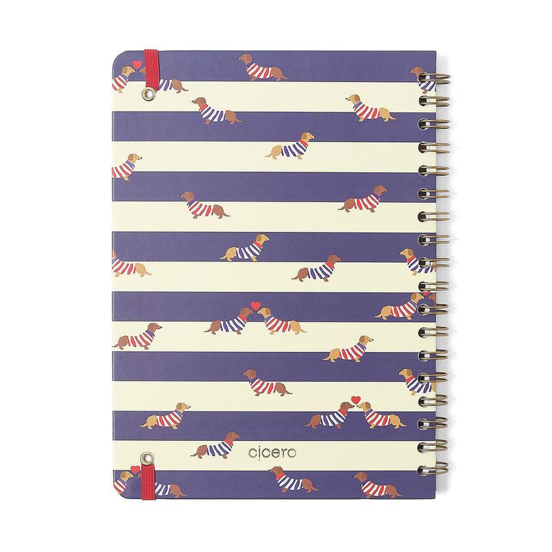 Caderno Espiral Pautado 17x24cm 1 Matéria 80F Praia Cachorros Cicero-1758031099628