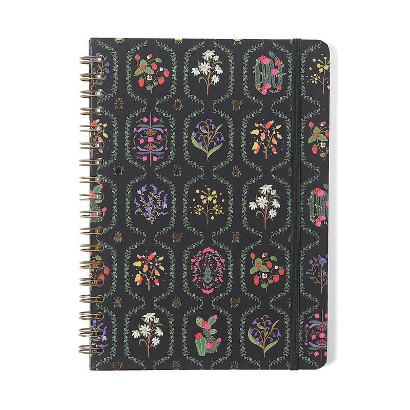 Caderno Espiral Pautado 17x24cm 1 Matéria 80F Jardim Preto Cicero-1758031793128