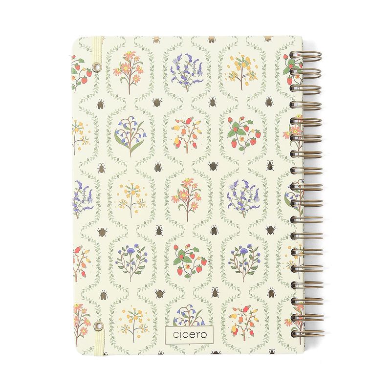 Caderno Espiral Pautado 17x24cm 10 Matérias 160F Jardim Off White Cicero-1758032473798
