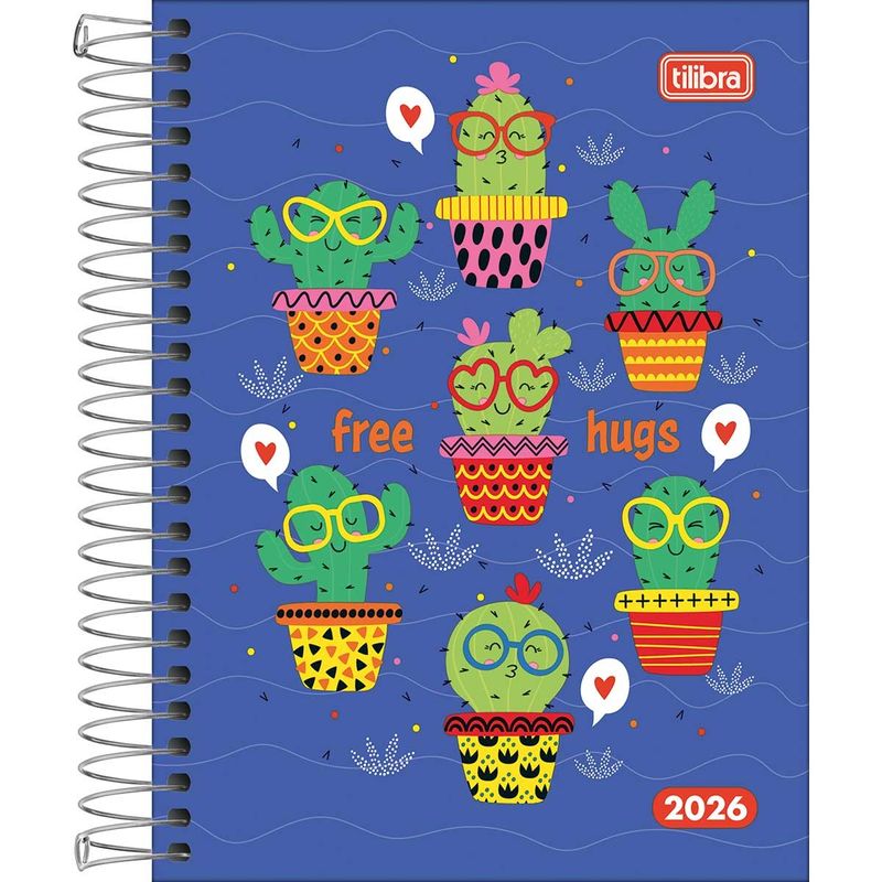 Agenda Espiral Diária 2026 11,7x16,4cm 176F D+ Feminina Tilibra-1759249359515