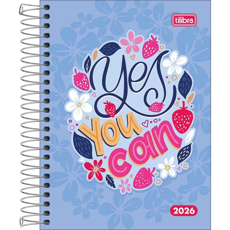 Agenda Espiral Diária 2026 11,7x16,4cm 176F D+ Feminina Tilibra-1759249369338