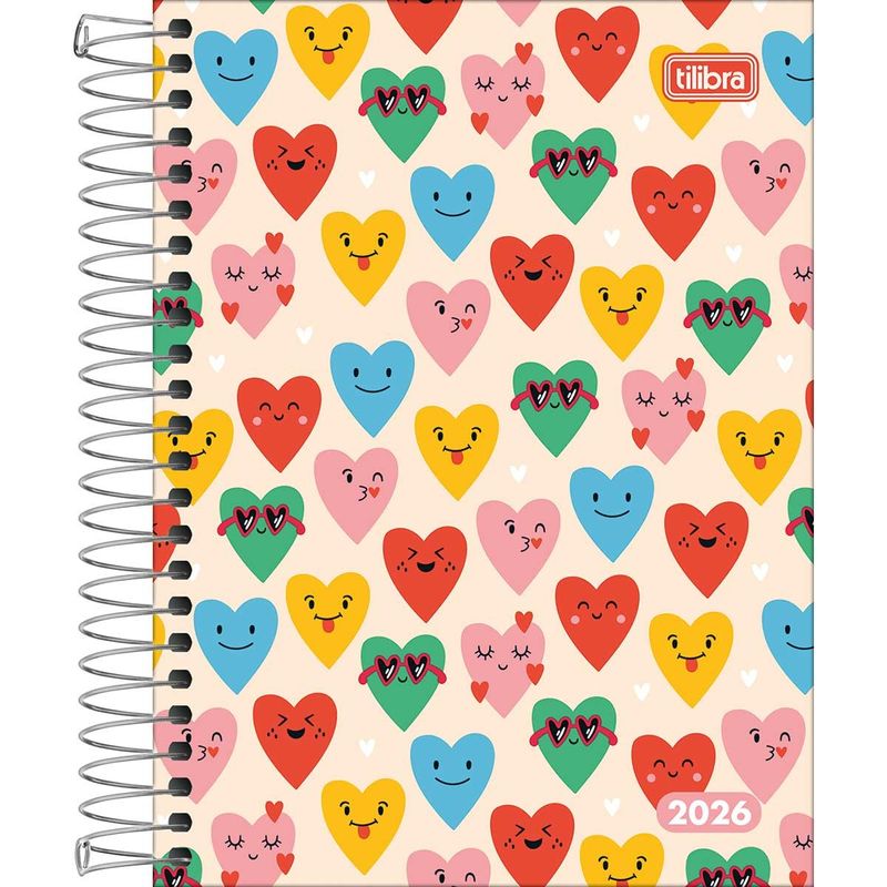 Agenda Espiral Diária 2026 11,7x16,4cm 176F D+ Feminina Tilibra-1759249380234