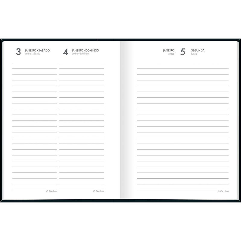Agenda Costurada Diária 2026 12,3x16,6cm Pepper Preta Tilibra-1759250629596