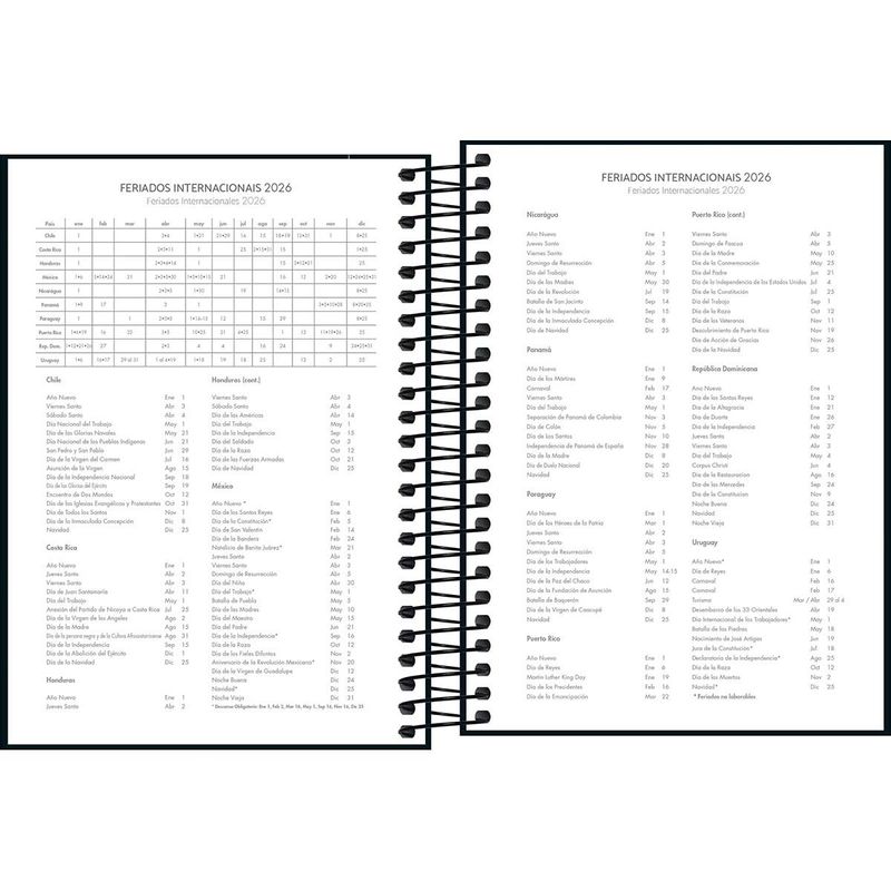 Agenda Espiral Diária 2026 11,7x16,4cm Pepper Preta Tilibra-1759252581398