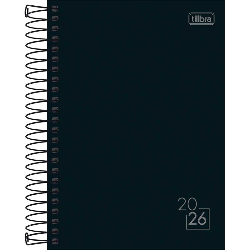 Agenda Espiral Diária  2026 14x20cm Spice Preta Tilibra-1759252930206
