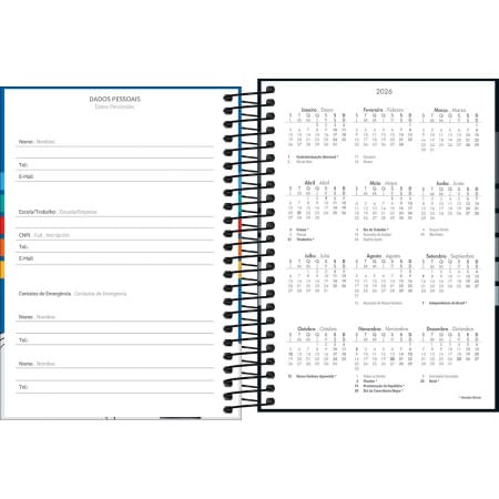 Agenda Espiral Diária 2026 11,7x16,4cm Pepper Masculina Tilibra-1759253553939