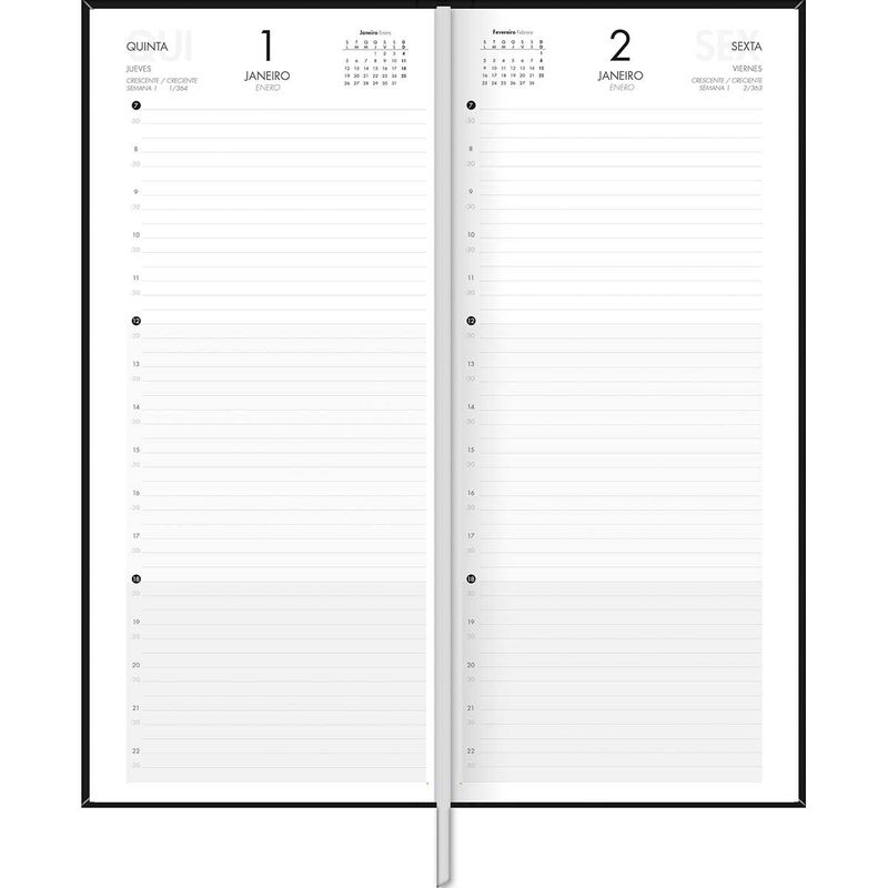 Agenda Executiva Costurada Diária 2026 12,3x27,5cm Comercial Tilibra-1759256215462