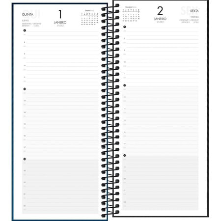 Agenda Executiva Espiral Diária 2026 11,9x27,5cm Comercial Ideale Tilibra-1759257215746