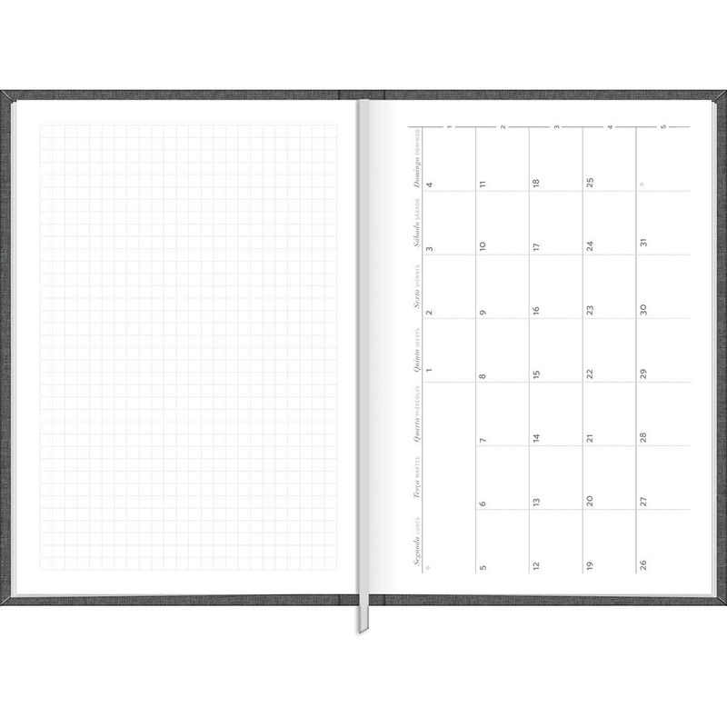Agenda Executiva Costurada Diária 2026 13,4x19,2cm Milano Chumbo Tilibra-1759258331013