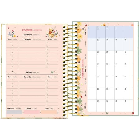 Agenda Espiral Diária 2026 12,9x18,7cm Pooh Tilibra-1759261235069