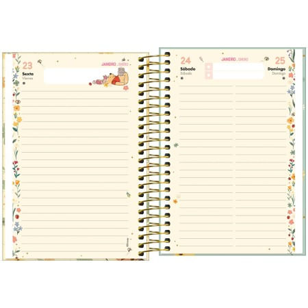 Agenda Espiral Diária 2026 12,9x18,7cm Pooh Tilibra-1759261242052