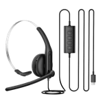 Headset Comunicador Edifier CC100 Preto Mono USB-C / USB-A, Microfone com IA-1763400029082