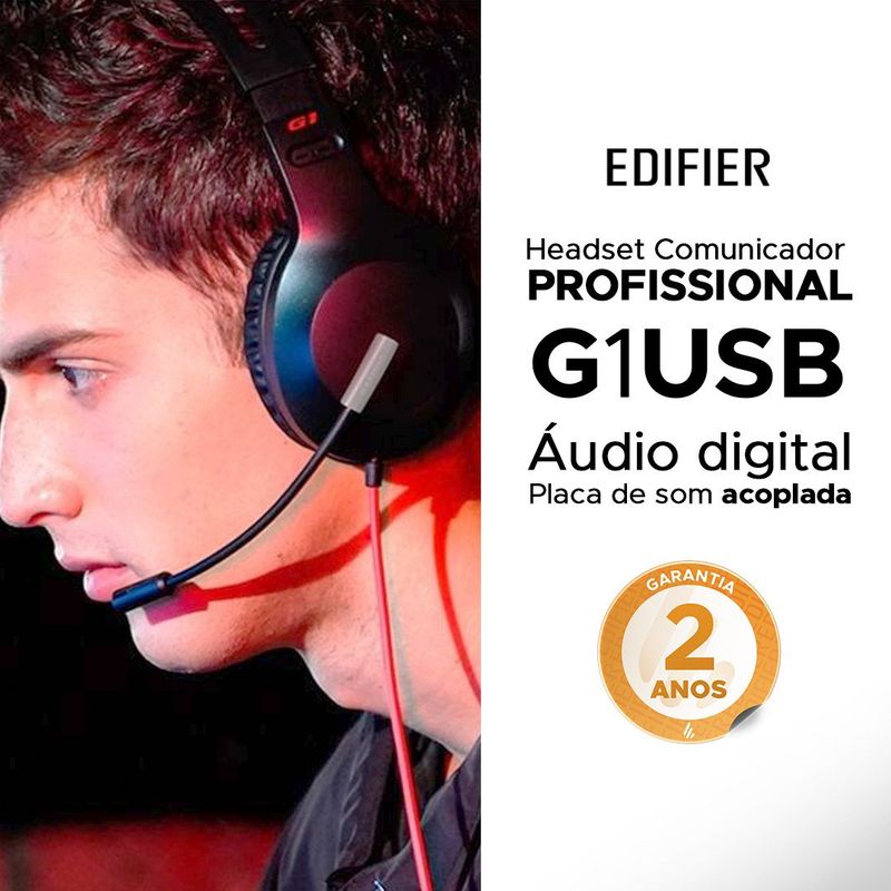 Headset Gamer Edifier Hecate G1 USB Preto Som Digital com Placa de Áudio-1763401618773