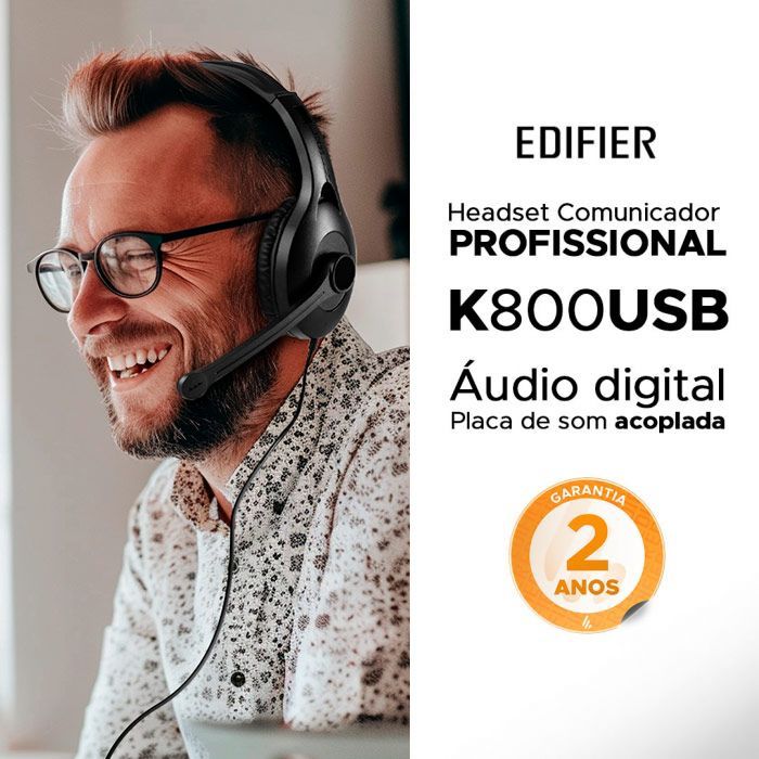Headset Edifier K800 USB Preto Audio Digital com Placa de Som Integrada-1763402269304