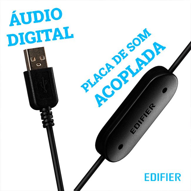 Headset Edifier K800 USB Preto Audio Digital com Placa de Som Integrada-1763402282224