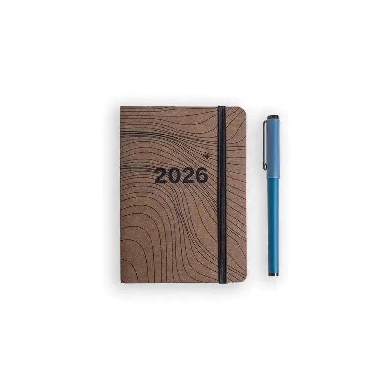 Agenda Planner 2026 Tony Diária Pequena Relevo Teca-1765551435157