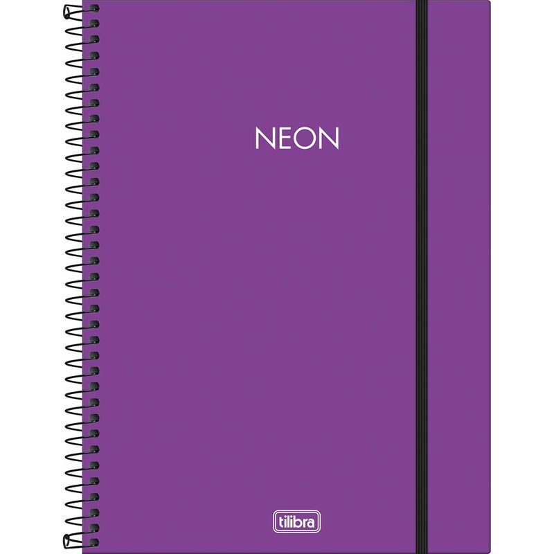 Caderno Espiral Capa Plástica Universitário Neon Roxo 80F Tilibra-1769016651567