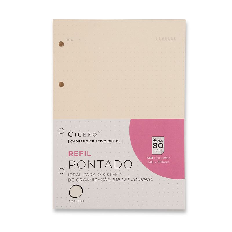 Refil Caderno Criativo Argolado Office 40 Folhas Pólen 80g Pontado A5 Cicero-1771941828904
