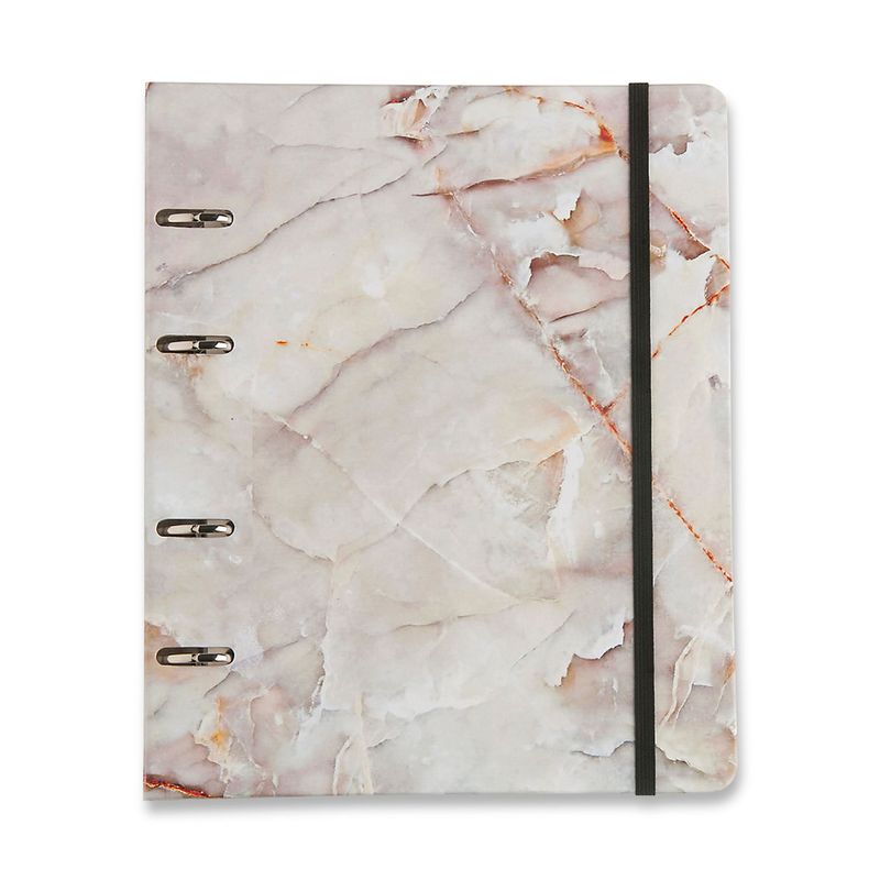 Caderno Criativo Argolado Minerais Pautado 17x24cm Mármore Branco Cicero-1771950371911