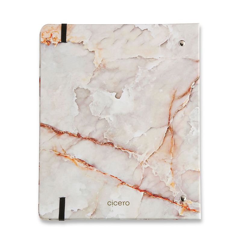 Caderno Criativo Argolado Minerais Pautado 17x24cm Mármore Branco Cicero-1771950401897