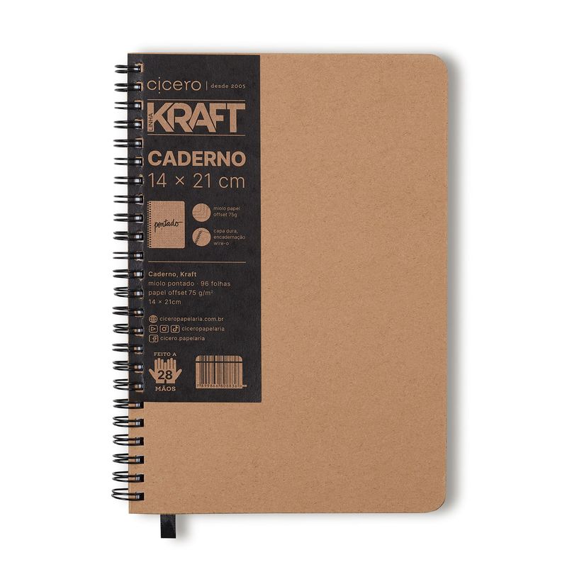Caderno Wire-O Kraft 14x21cm Pontado Cicero-1771953485124