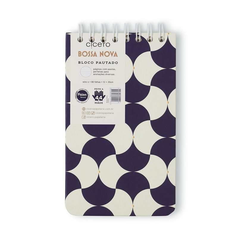 Bloco Wire-O Bossa Nova Pautado 12x20cm Boêmia Cicero-1771955533525