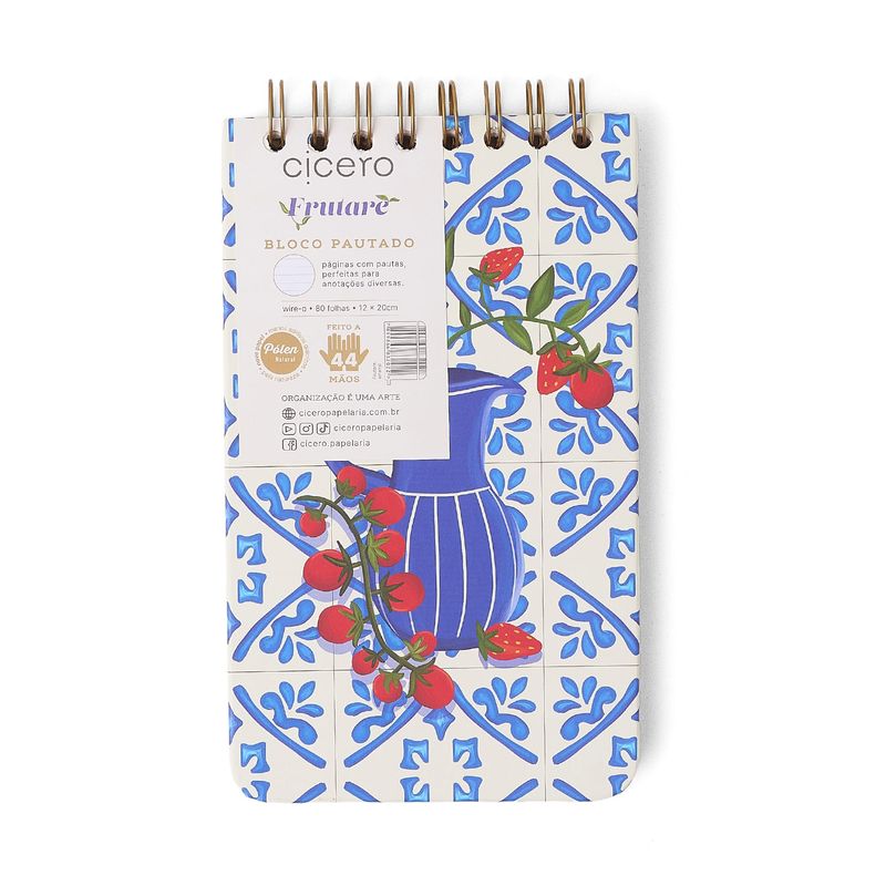 Bloco Wire-O Frutare Pautado 12x20cm Arranjo Cicero-1772025967758