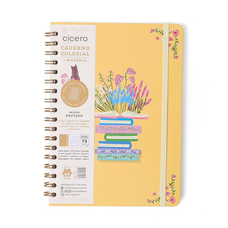 Caderno Espiral Colegial 17x24cm Quintal Literário Pautado Cicero-1772029274080