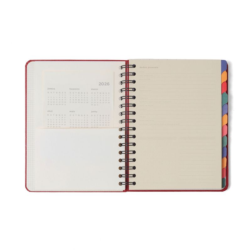 Planner Permanente Wire-O A5 Frutare Semanal + Notas Limão Siciliano Cicero-1772031155490
