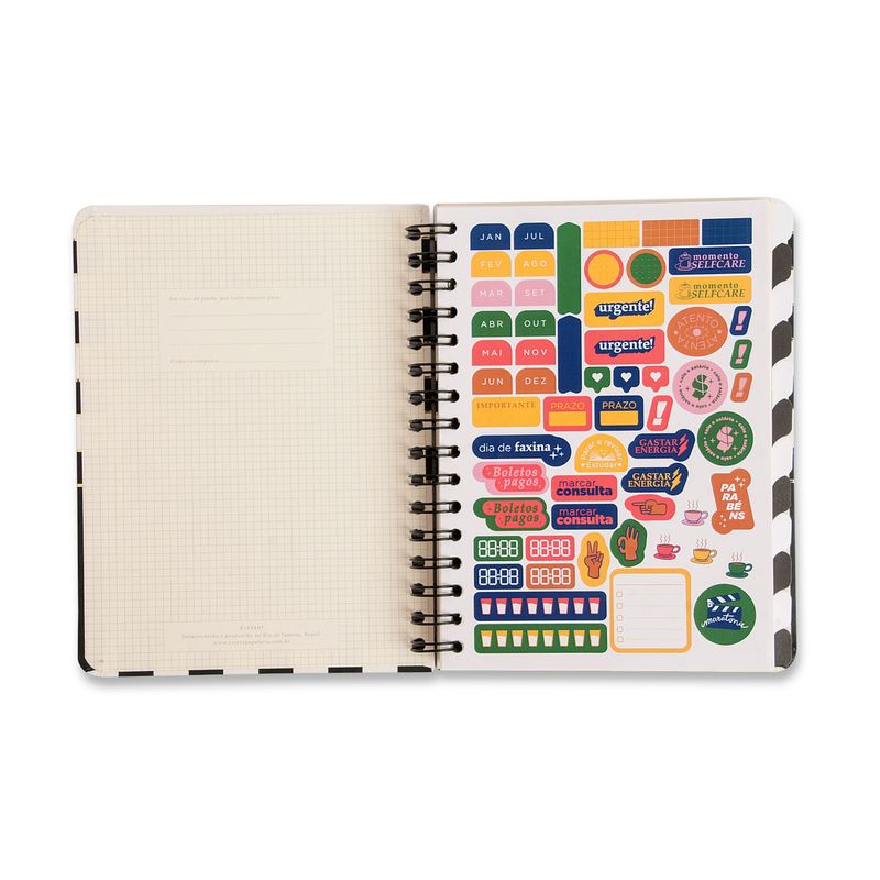 Planner Wire-O Clássico 14,8x21cm Preto Cicero-1789561802013
